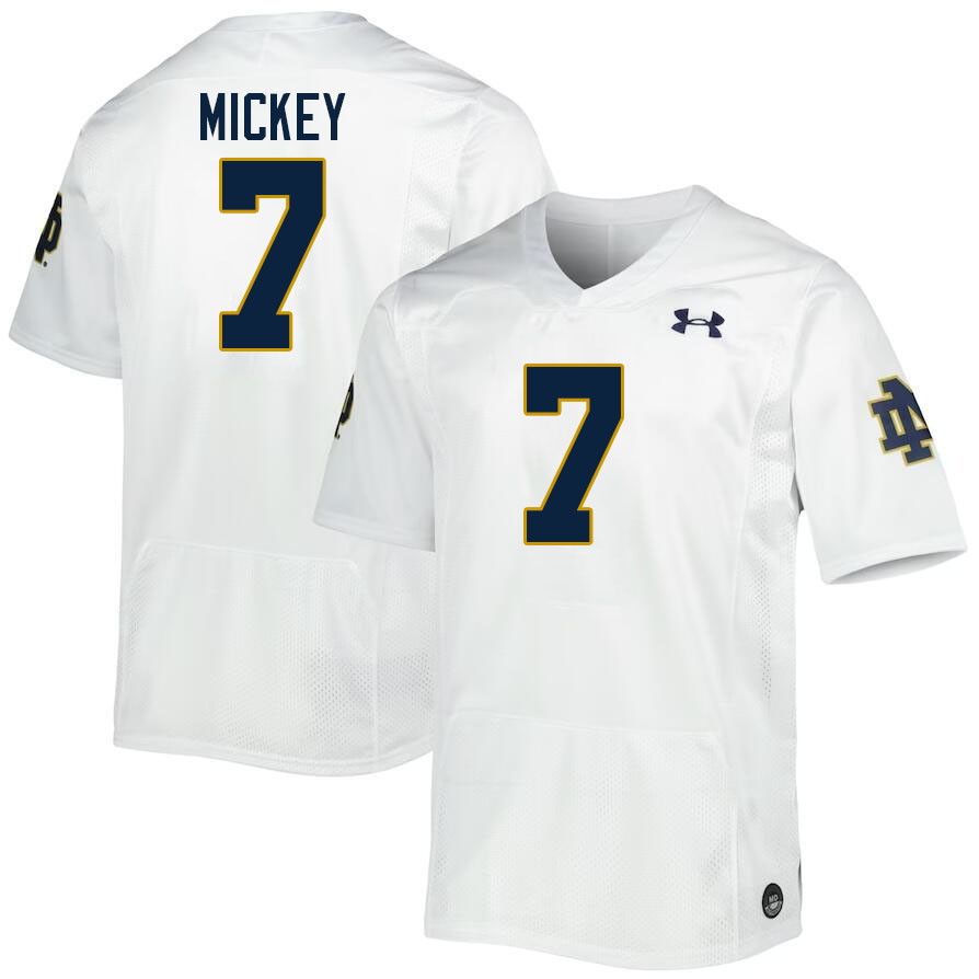 Men #7 Jaden Mickey Notre Dame Fighting Irish College Football Jerseys Stitched-White